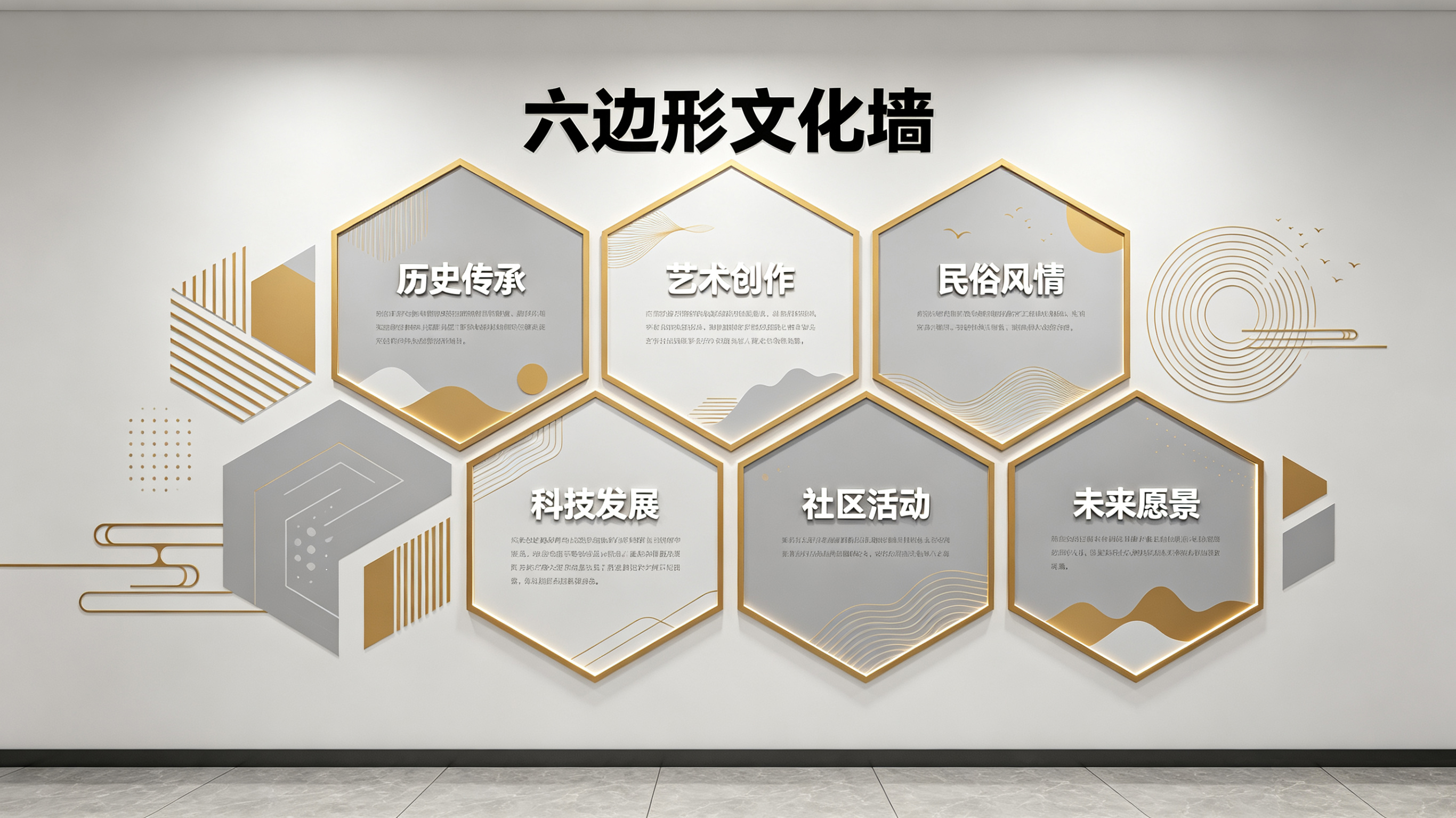 岳西企业文化墙 | 六边形信息美学
